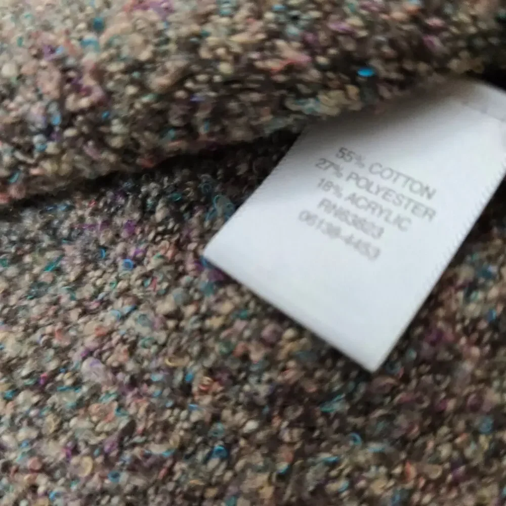 Christopher & Banks Brown Knit Mouline Cropped Sweater Grannycore Cottagecore M - Picture 9 of 12